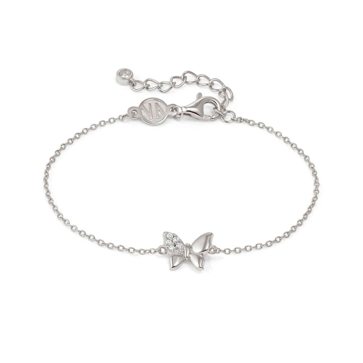 POLSERA NOMINATION DE PLATA I CIRCONETES BLANQUES EN FORMA DE MARIPOSA 242306 040