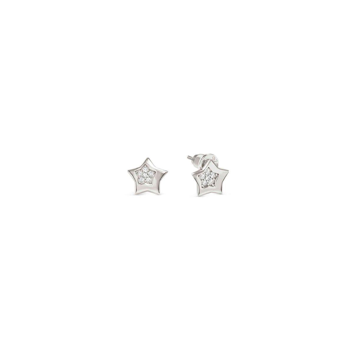 NOMINATION EARRINGS IN SILVER AND ZIRCONIA, STAR SHAPE 242310 007