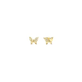 PENDIENTES NOMINATION DE PLATA COLOR DORADO Y CIRCONITAS, FORMA MARIPOSA 242310 042