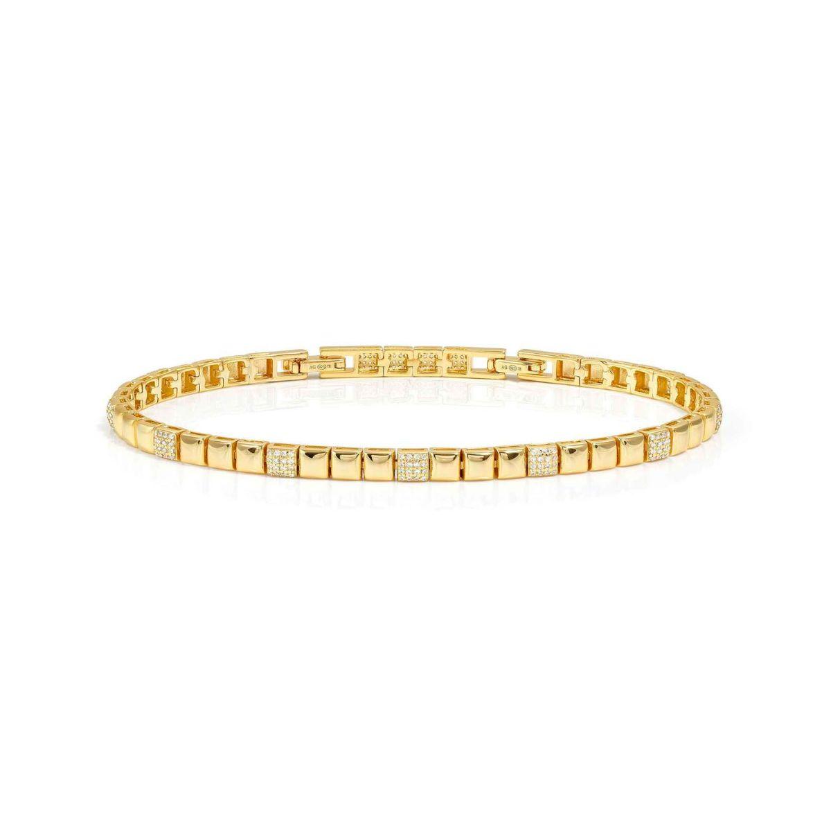 NOMINATION BRACELET IN GOLD-COLORED STEEL AND WHITE PAVE ZIRCONIA 242413 012