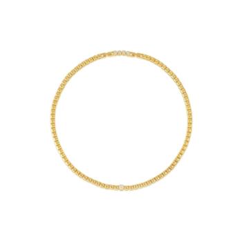 COLLAR NOMINATION DE ACERO COLOR DORADO Y CIRCONITAS BLANCAS 242415 012