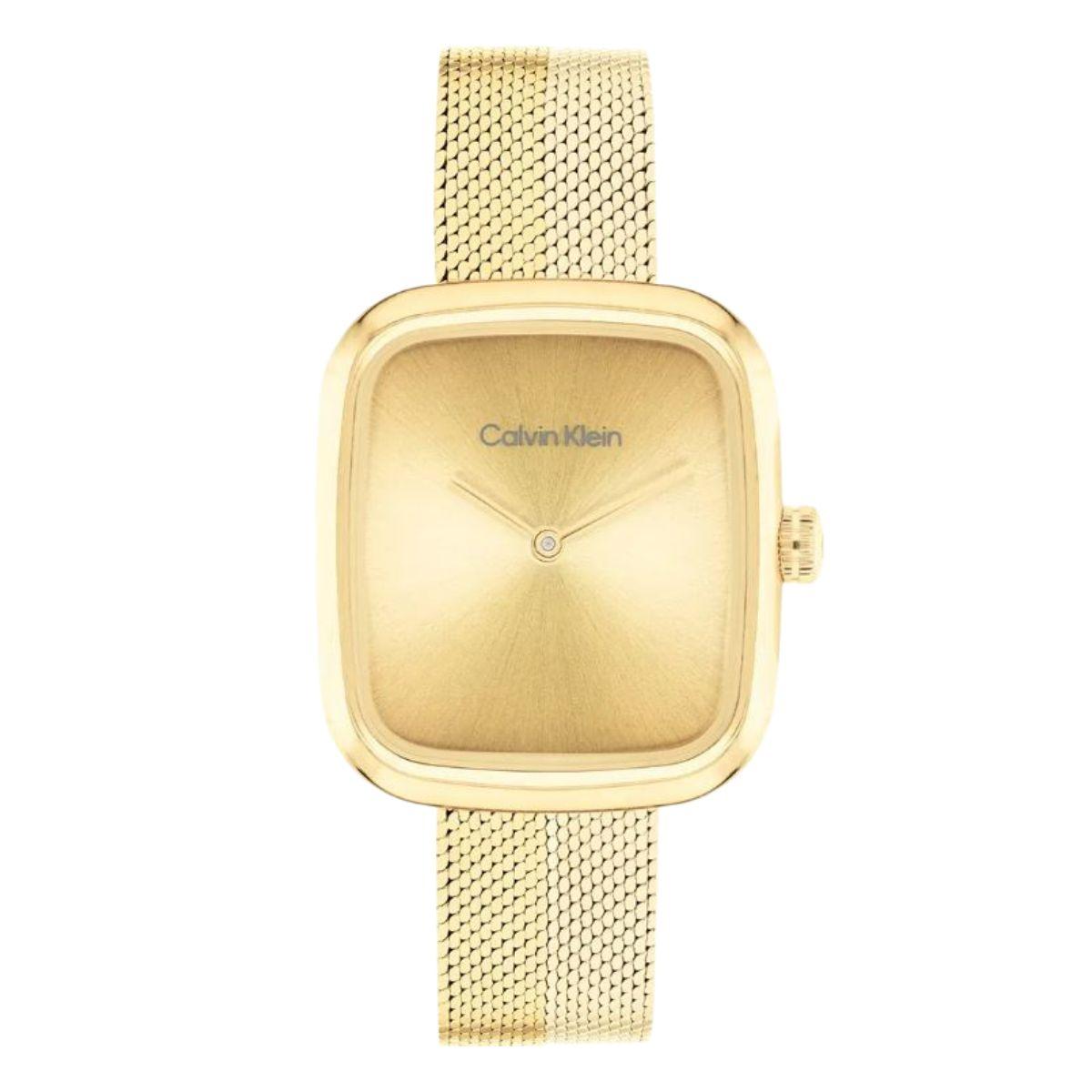 reloj calvin klein modelo adore en acero color dorado para mujer