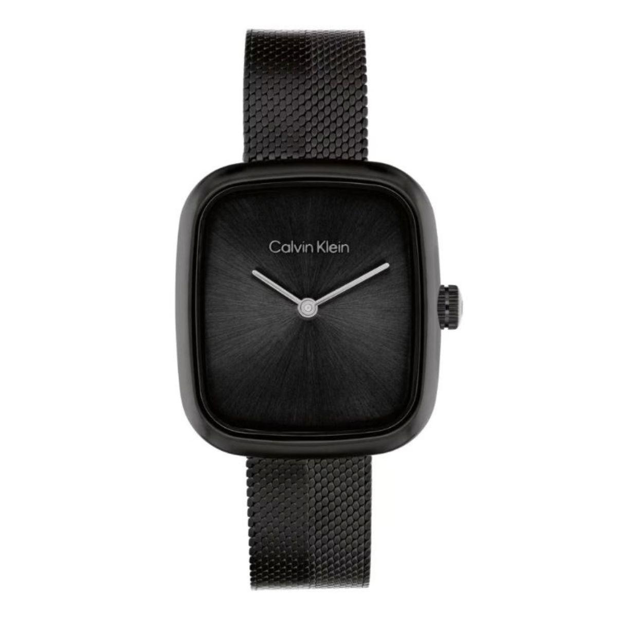 reloj calvin klein modelo adore en acero negro para mujer