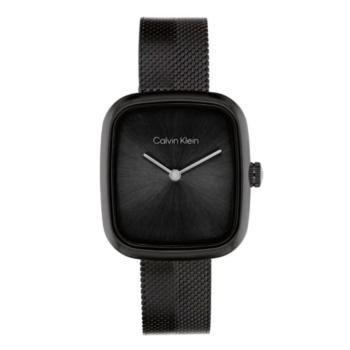 reloj calvin klein modelo adore en acero negro para mujer