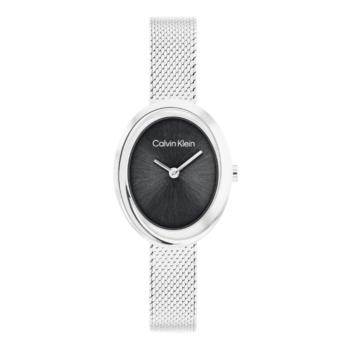 RELOJ CALVIN KLEIN TWISTED BEZEL COLOR PLATEADO CON ESFERA NEGRA 25100151