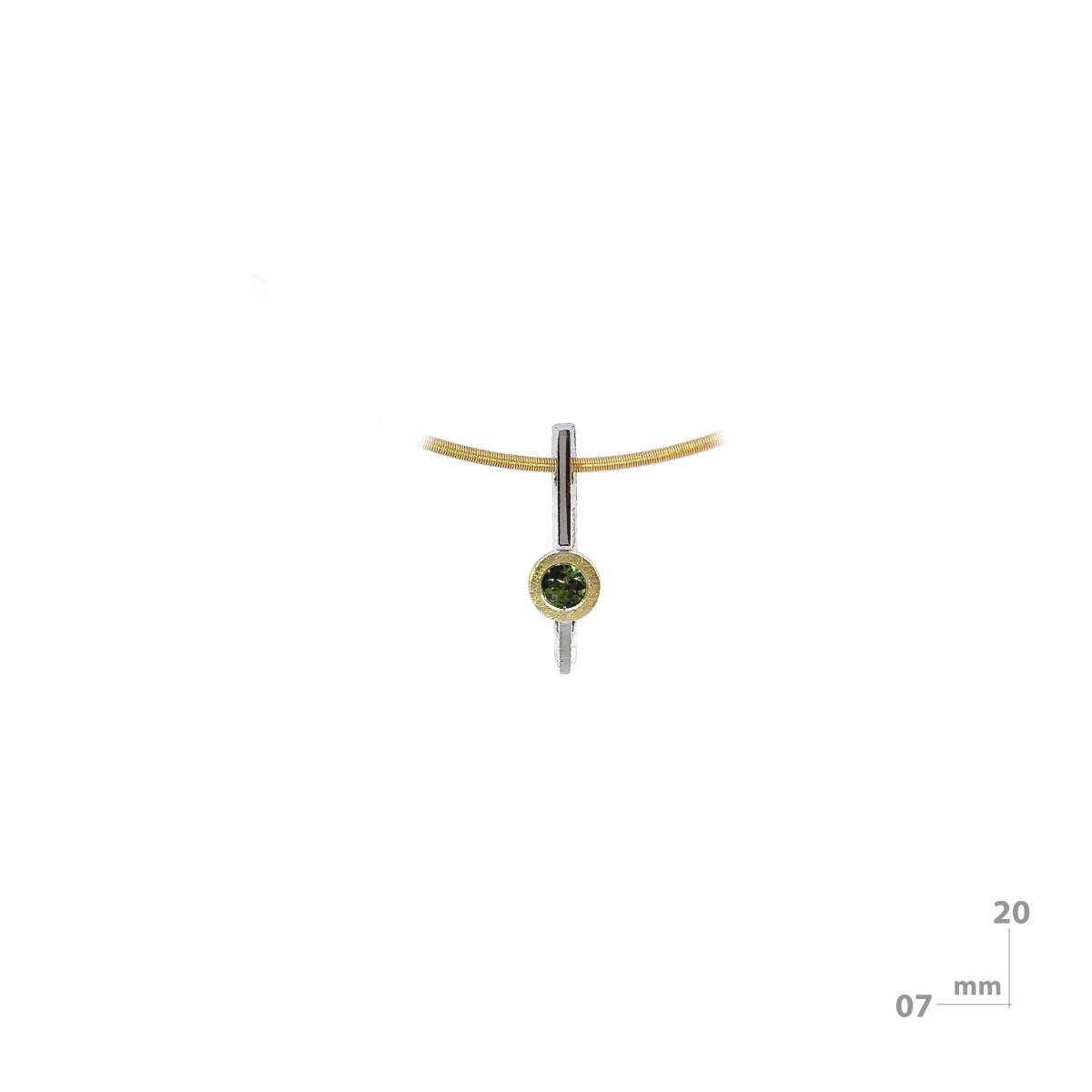 COLGANTE MIQUEL SARDÀ DE PLATA, ORO 18KT Y TURMALINA VERDE 25121