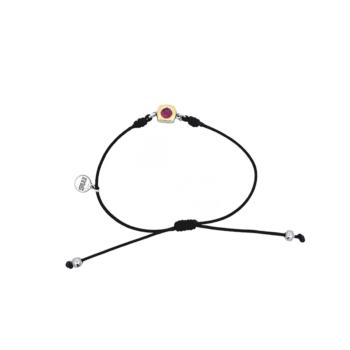 POLSERA MIQUEL SARDÀ DE MACRAME, PLATA RODIADA, OR I TURMALINA ROSA 25128