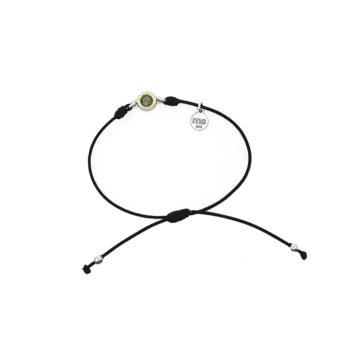 BRAÇALET MIQUEL SARDÀ DE MACRAME, PLATA RODIADA, OR I TURMALINA VERDA 25129