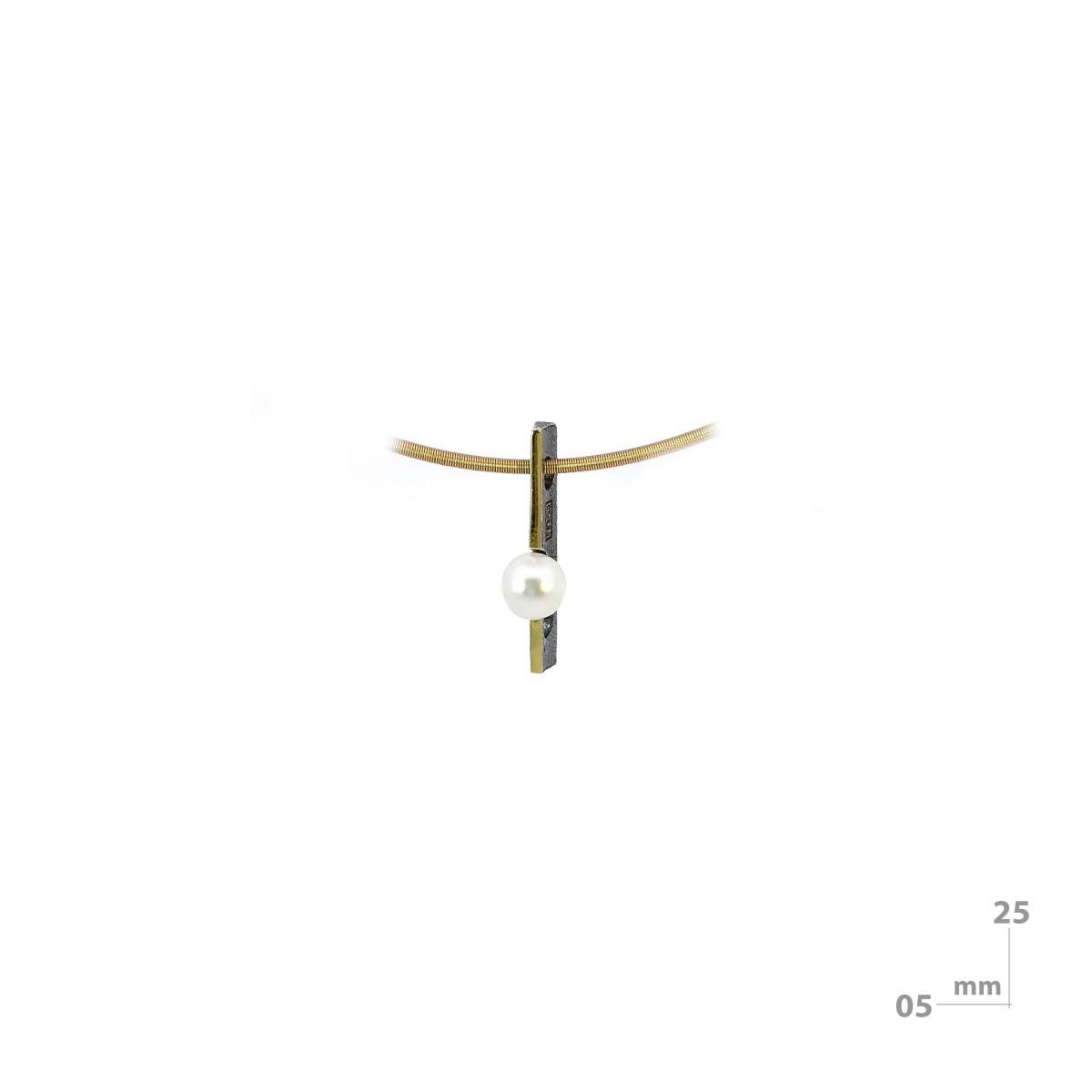 COLGANTE MIQUEL SARDÀ DE PLATA, ORO 18KT Y PERLA 25131