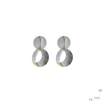 arracades miquel sarda plata i or 18k llargs