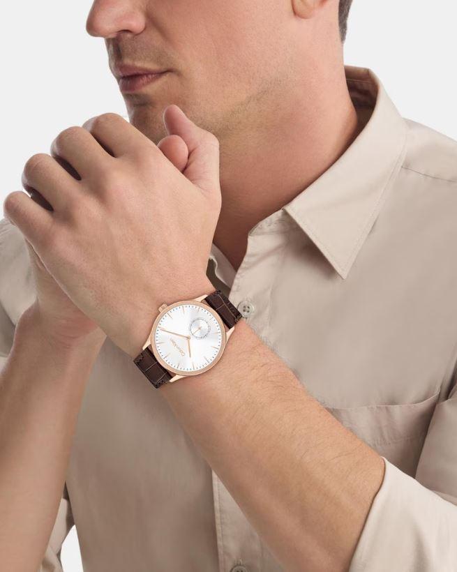 RELOJ CALVIN KLEIN TAILORED 42mm CON CORREA DE PIEL MARRON 25200553