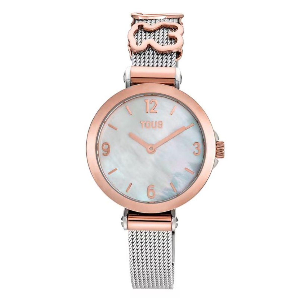 TOUS ICON CHARMS WATCH IN PINK STEEL AND MOTHER-OF-PEARL DIAL 3000144500