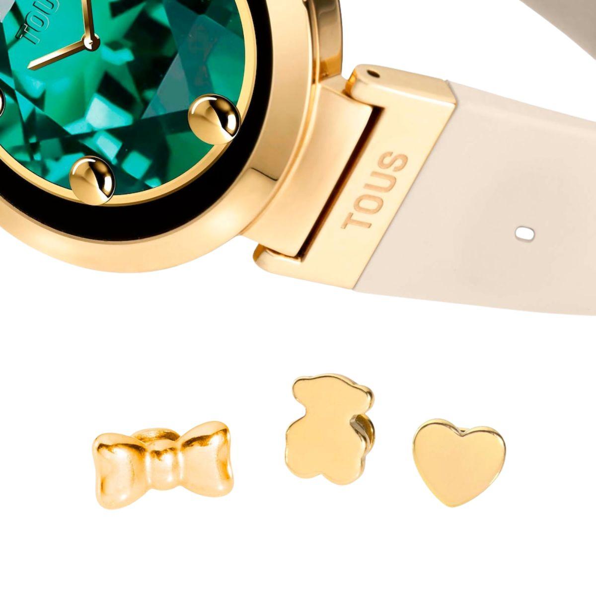 RELOJ SMARTWATCH TOUS S-CONNECT CHARMS CON CORREA DE SILICONA BEIGE Y ESFERA DORADA 3000147600 1