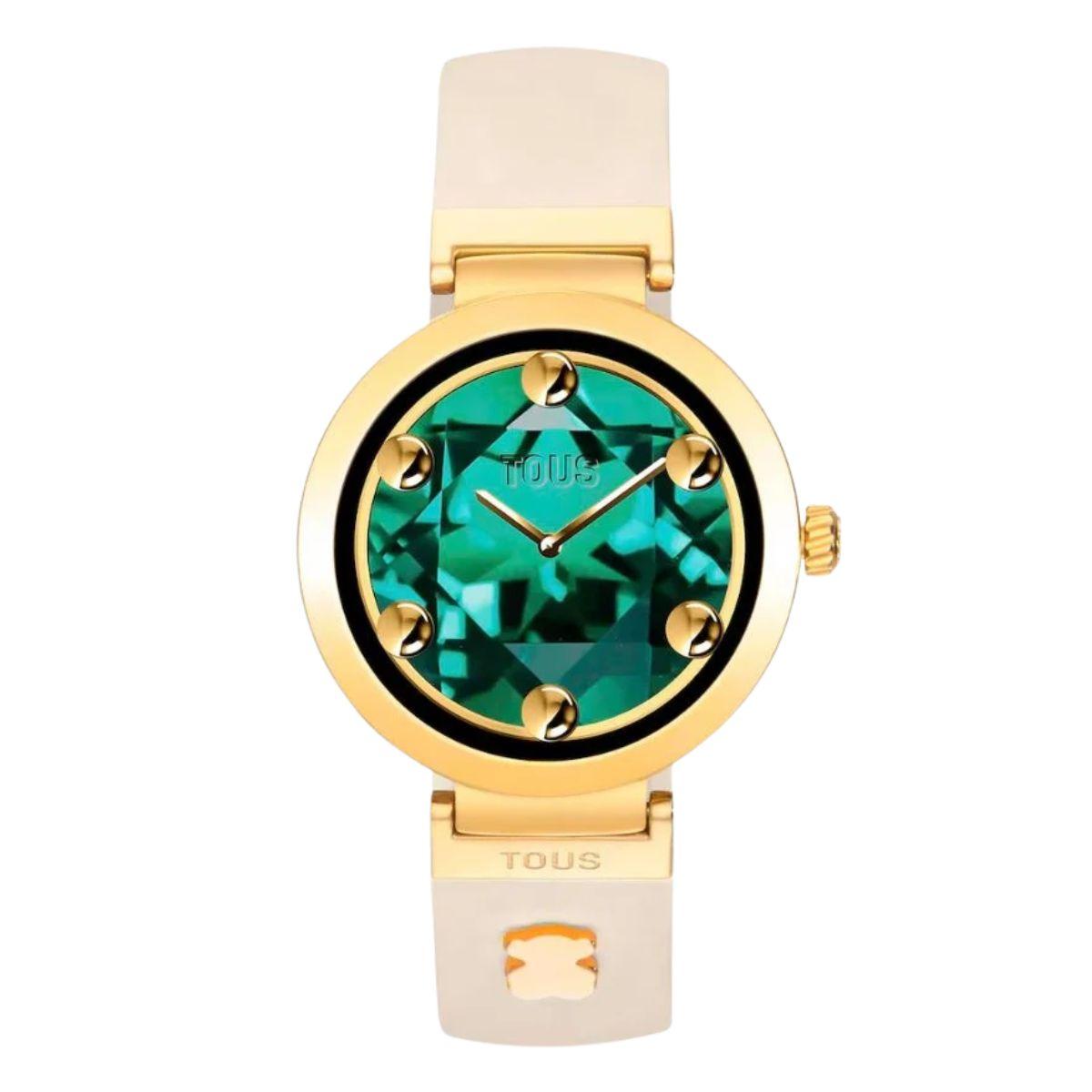 RELOJ SMARTWATCH TOUS S-CONNECT CHARMS CON CORREA DE SILICONA BEIGE Y ESFERA DORADA 3000147600