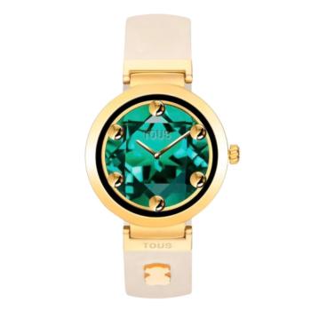 RELOJ SMARTWATCH TOUS S-CONNECT CHARMS CON CORREA DE SILICONA BEIGE Y ESFERA DORADA 3000147600