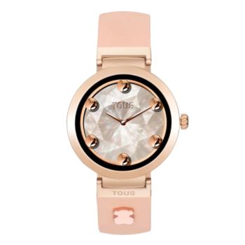 RELOJ SMARTWATCH TOUS S-CONNECT CHARMS CON CORREA DE SILICONA ROSA Y ESFERA COLOR ORO ROSA 3000147800