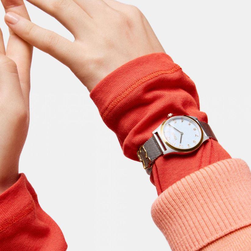TOUS EPIC ICON KDT Watch in silver-tone with a mother-of-pearl and gold-tone dial 3000149100