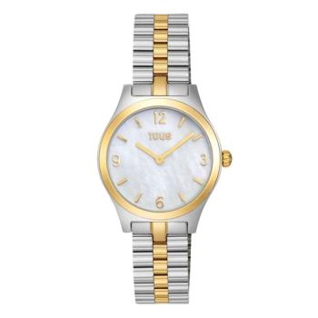 TOUS EPIC ICON watch with a two-tone gold and silver strap and a mother-of-pearl dial