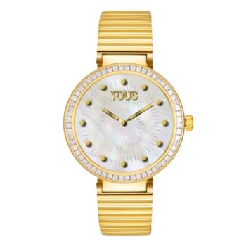reloj tous smartwatch color dorado y esfera con circonitas blancas