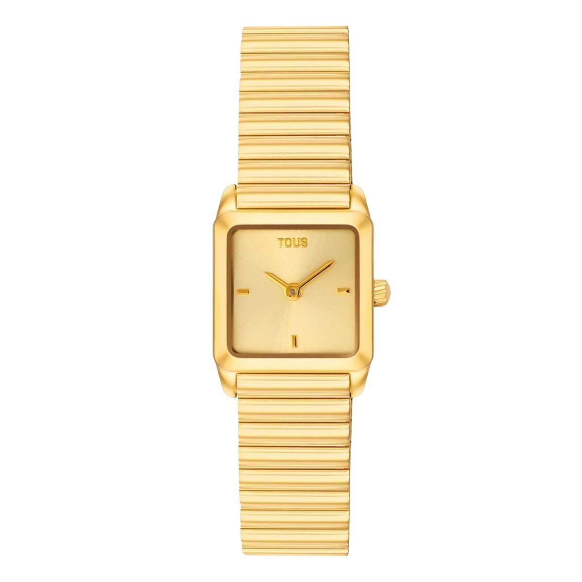 TOUS brand watch in gold-TONE, with a square dial