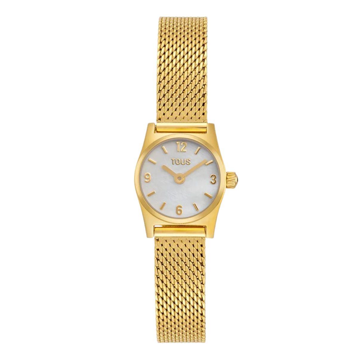 TOUS analog watch in gold tone with a mother-of-pearl dial