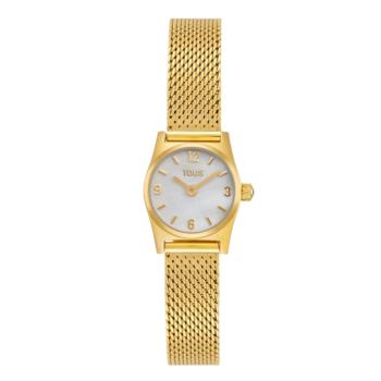 TOUS analog watch in gold tone with a mother-of-pearl dial