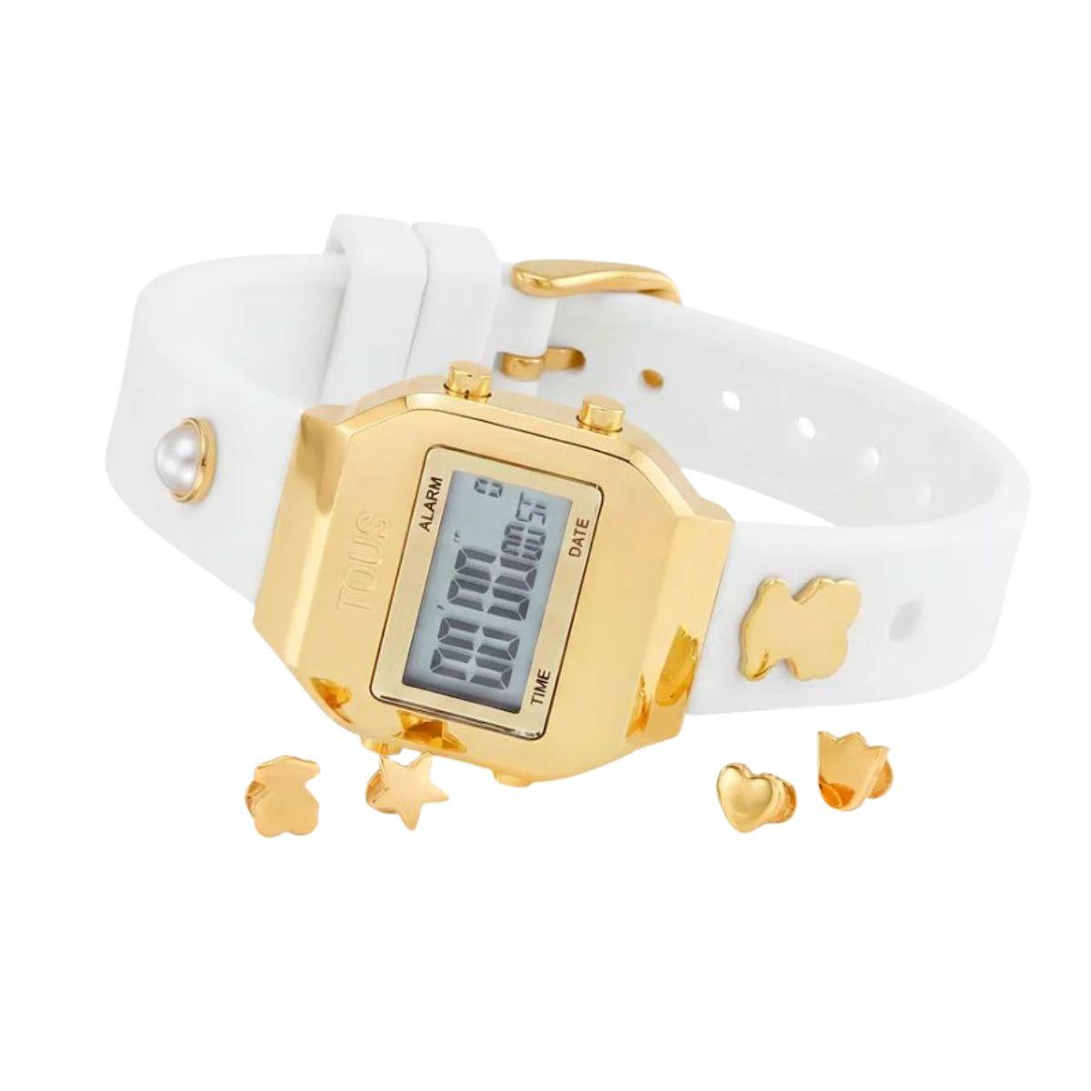 RELOJ TOUS XPRESURSLF CON CORREA SILICONA BLANCA Y CHARMS INTERCAMBIABLES 3000150700