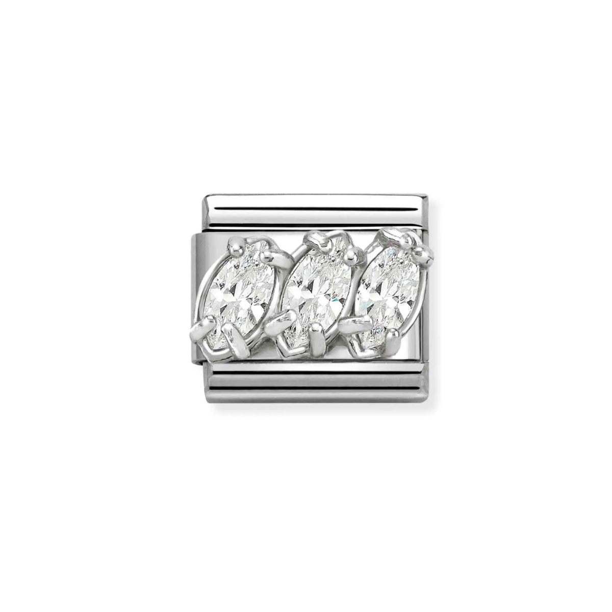 LINK NOMINATION DE ACERO TRILOGY CUBIC ZIRCONIA 330329 05