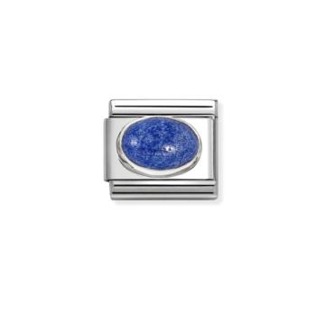 PIEZA PULSERA NOMINATION CORAZON DE ACERO, PLATA Y SODALITA 330510 09