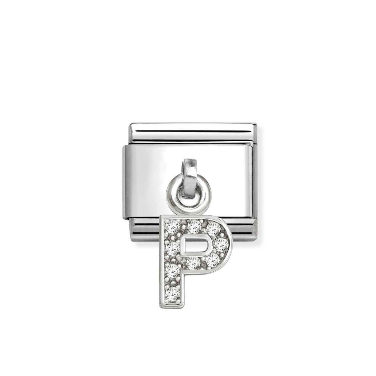 COMPOSABLE CLASSIC LINK PENDANT LETTER P WITH CUBIC ZIRCONIA