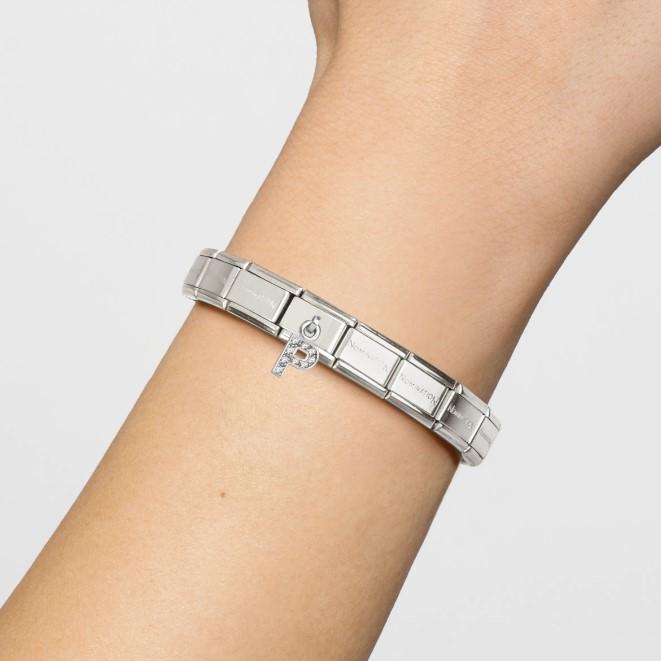 COMPOSABLE CLASSIC LETTER P PENDANT LINK WITH CUBIC ZIRCONIA 331818 16