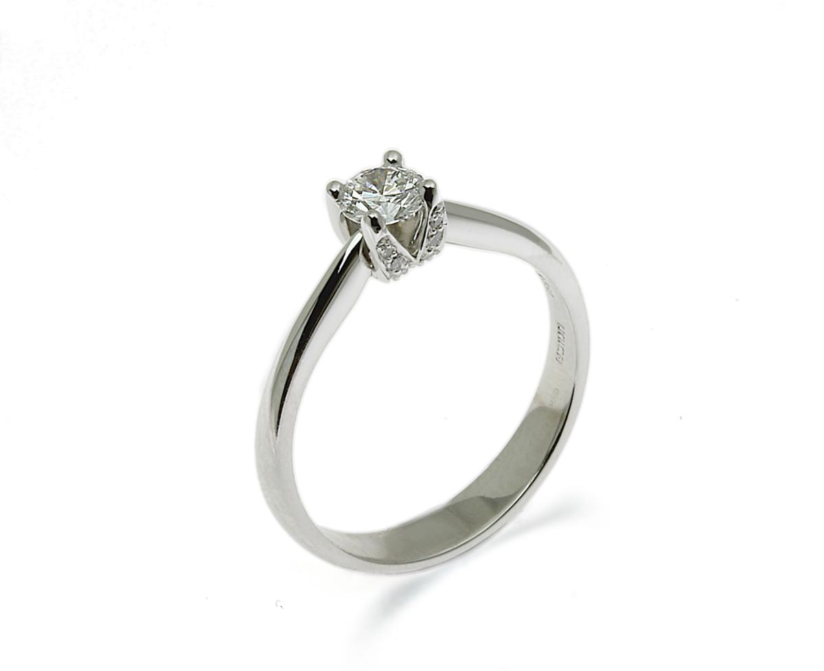 anillo unica oro blanco y diamante 489805
