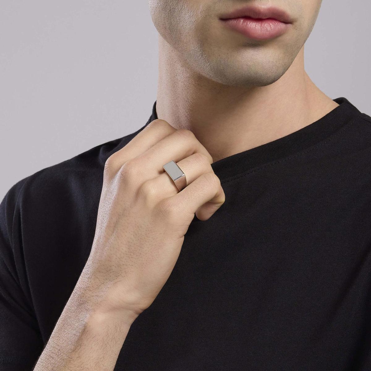 MABINA RING IN RHODIUM-PLATED SILVER,ADJUSTABLE 523445 SIZE 19 TO 27