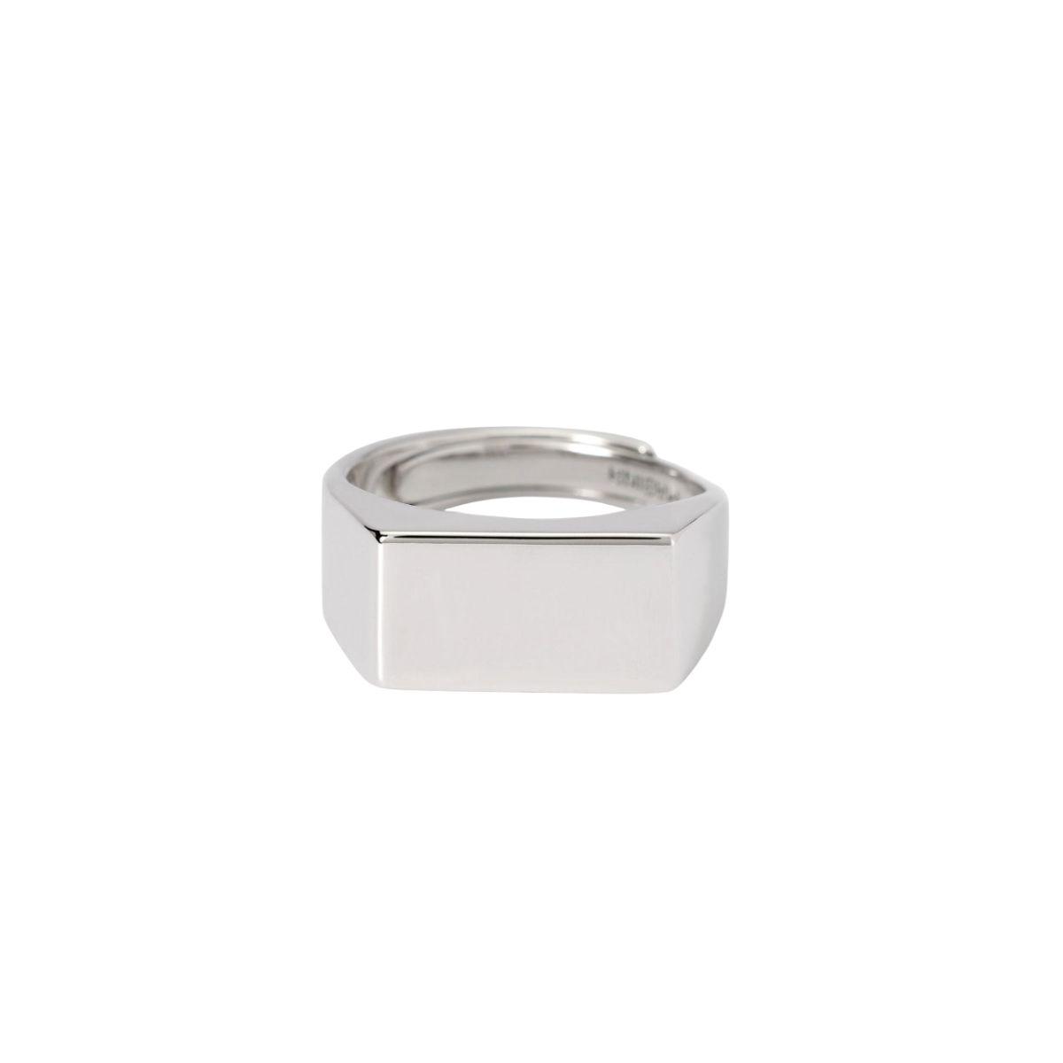 MABINA RING IN RHODIUM-PLATED SILVER,ADJUSTABLE 523445 SIZE 19 TO 27