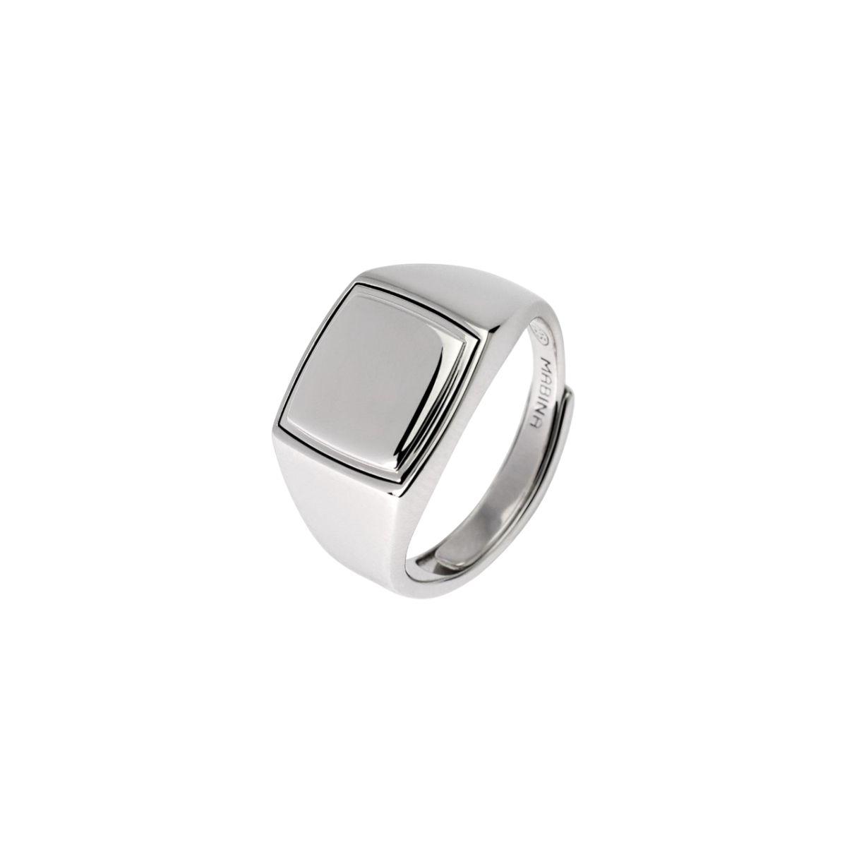 MABINA RING IN RHODIUM-PLATED SILVER,ADJUSTABLE 523447 SIZE 19 TO 27