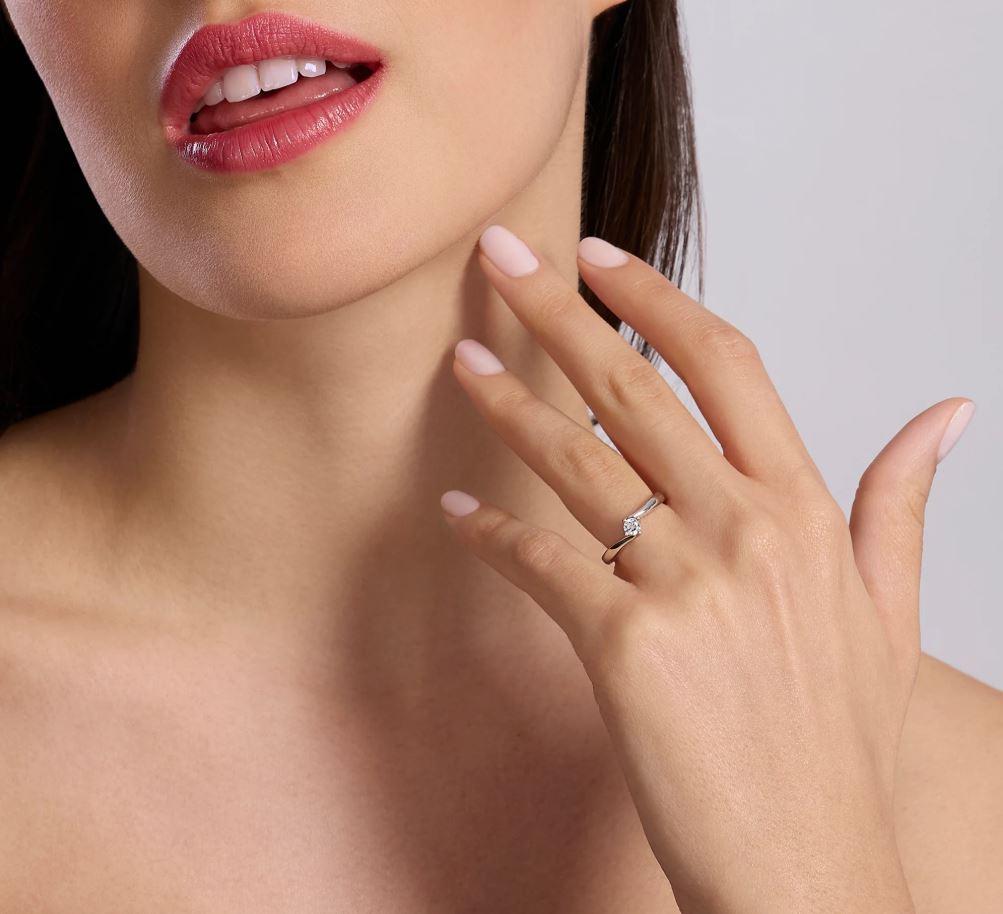 ANILLO MABINA DE PLATA Y DIAMANTE CULTIVADO 0,2CT F VS 523468-11 TALLA 11