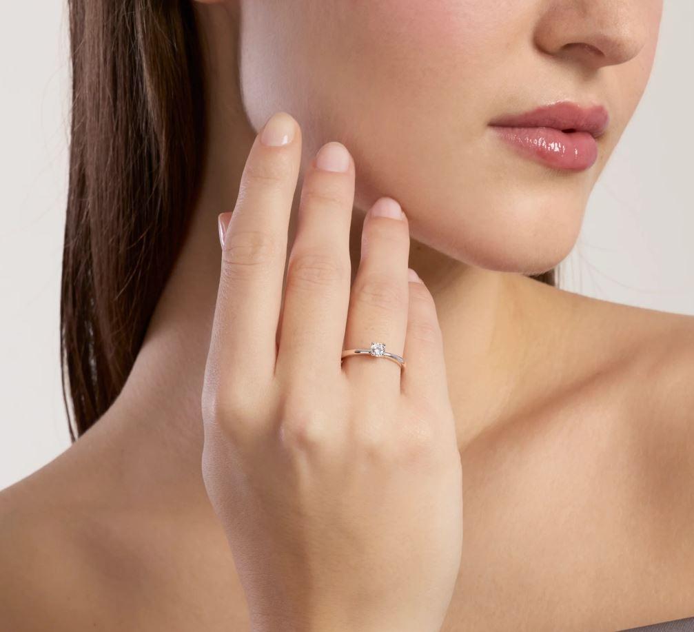 ANILLO MABINA DE PLATA CON DIAMANTE CULTIVADO 0,25CT F VS 523503-13 TALLA 13