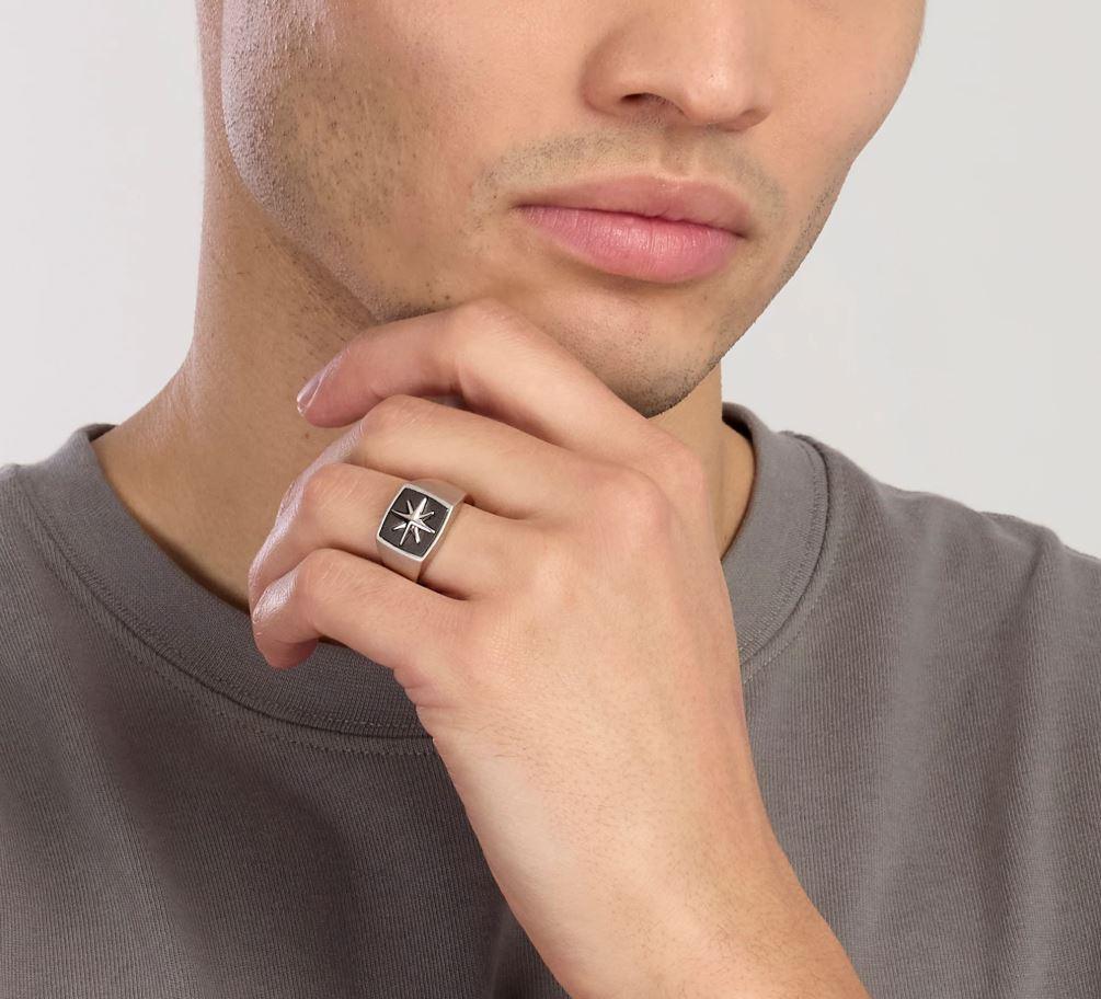 ANILLO MABINA AJUSTABLE DE PLATA Y ROSA DE LOS VIENTOS 523510