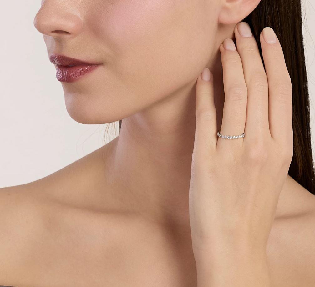 ANILLO MABINA DE PLATA CON DIAMANTES CULTIVADOS 0,27CT F VS 523521-13 TALLA 13