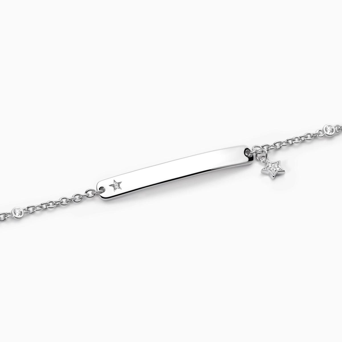 MABINA SILVER AND PERSONALIZED ZIRCONIA BRACELET 533641
