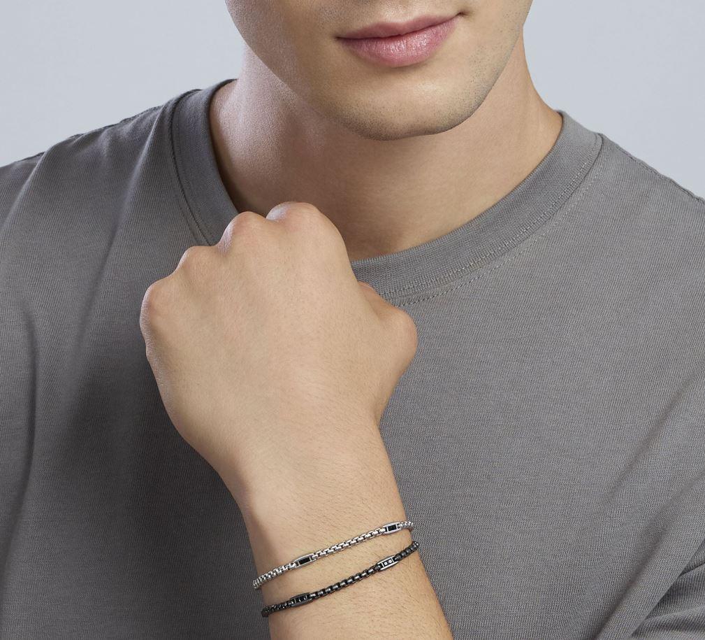 PULSERA MABINA DE PLATA CON CIRCONITA NEGRA 534085