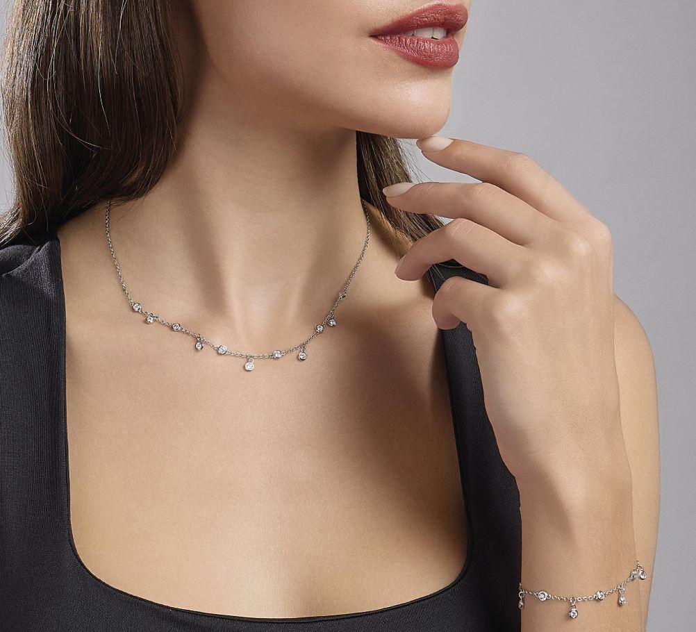 Collaret Mabina de Plata amb circonites blanques 1