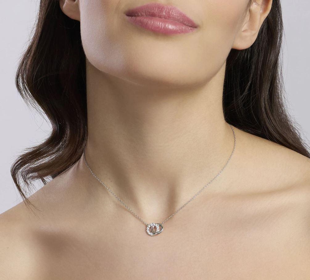 Collaret Mabina Doble Circulo de Plata i Circonites blanques 553833