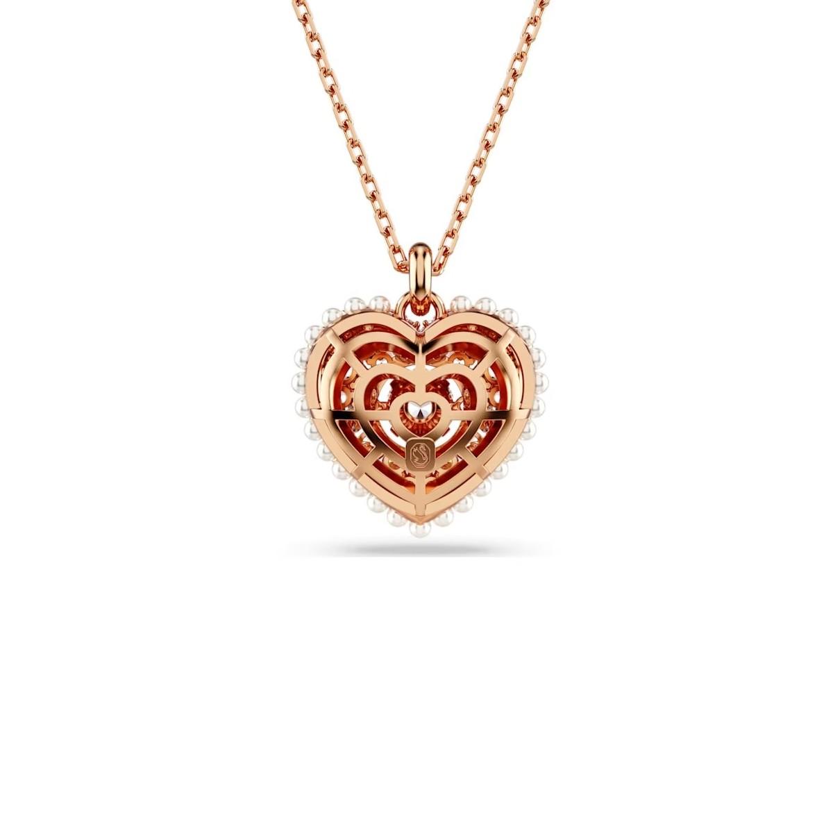 SWAROVSKI HYPERBOLA WHITE AND PINK HEART PENDANT 5680402