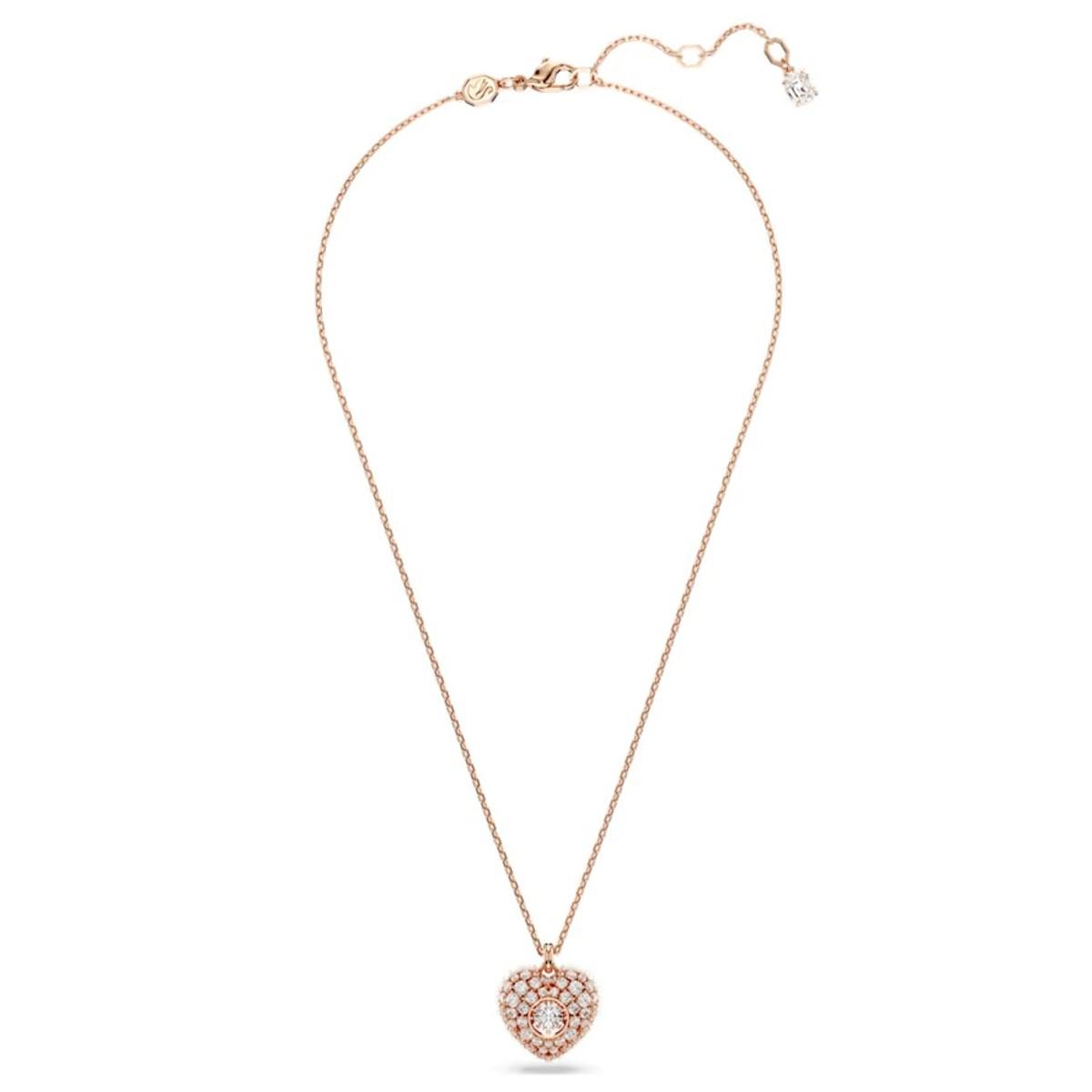 SWAROVSKI HYPERBOLA WHITE AND PINK HEART PENDANT 5680402