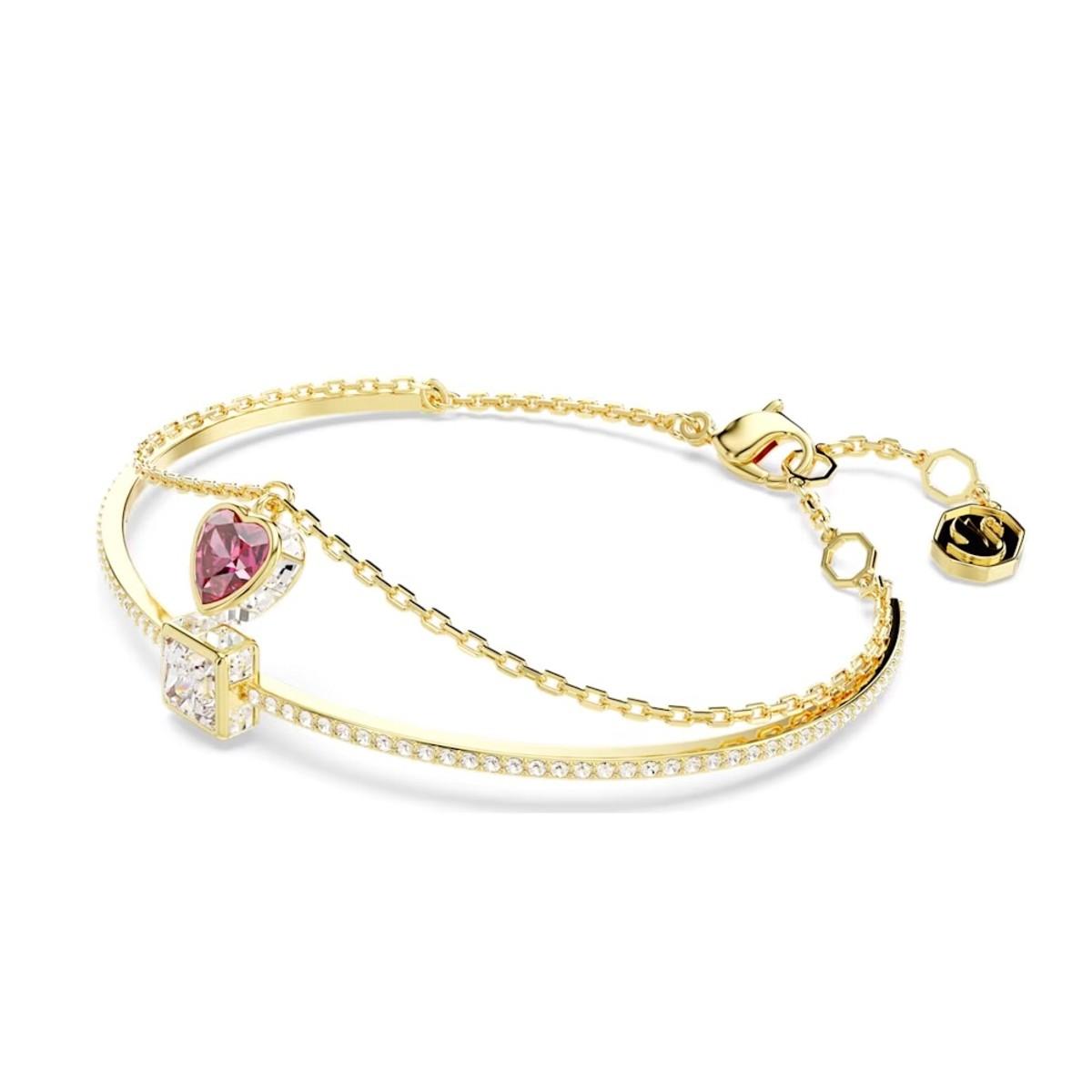 CHROMA SWAROVSKI BRACELET. RED HEART AND GOLD-TONE PLATED 5683835