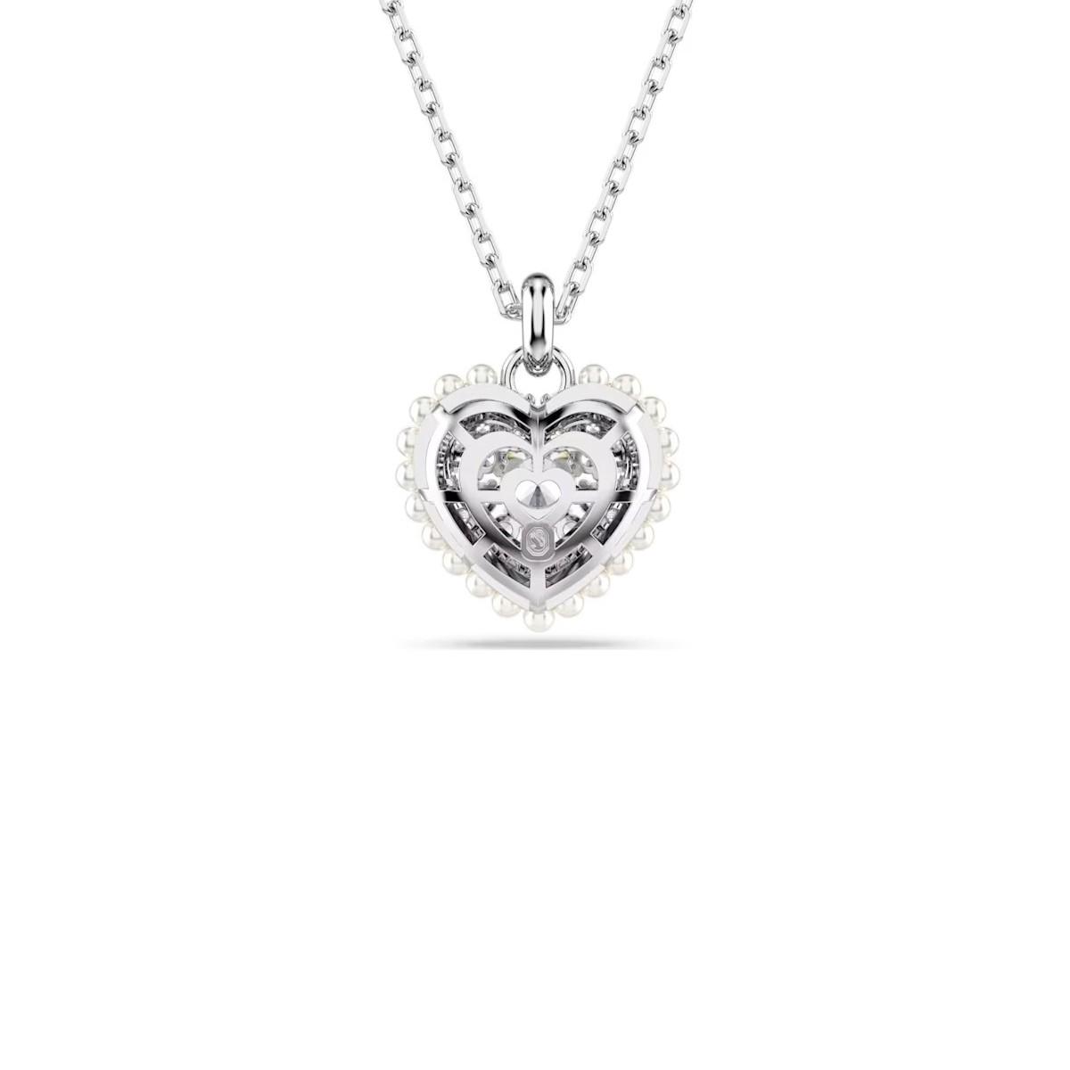 SWAROVSKI SILVER-PLATED HYPERBOLA HEART PENDANT 5684386