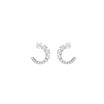 SWAROVSKI MATRIX HOOP EARRINGS SILVER.