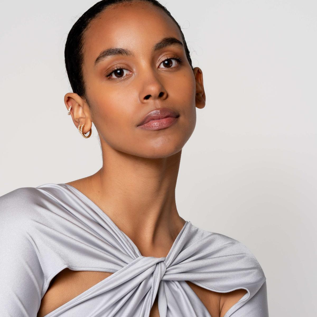 PENDIENTES TI SENTO PLATA BAÑADA EN ORO 18KT Y CIRCONITAS 7956ZY 11mm