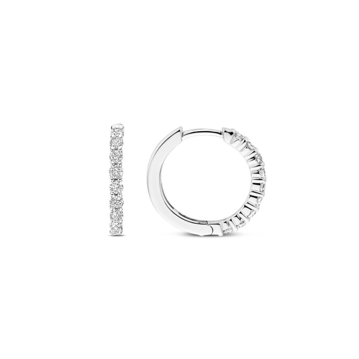 PENDIENTES TI SENTO PLATA BAÑADA EN PLATINO Y CIRCONITAS 7958ZI 16mm